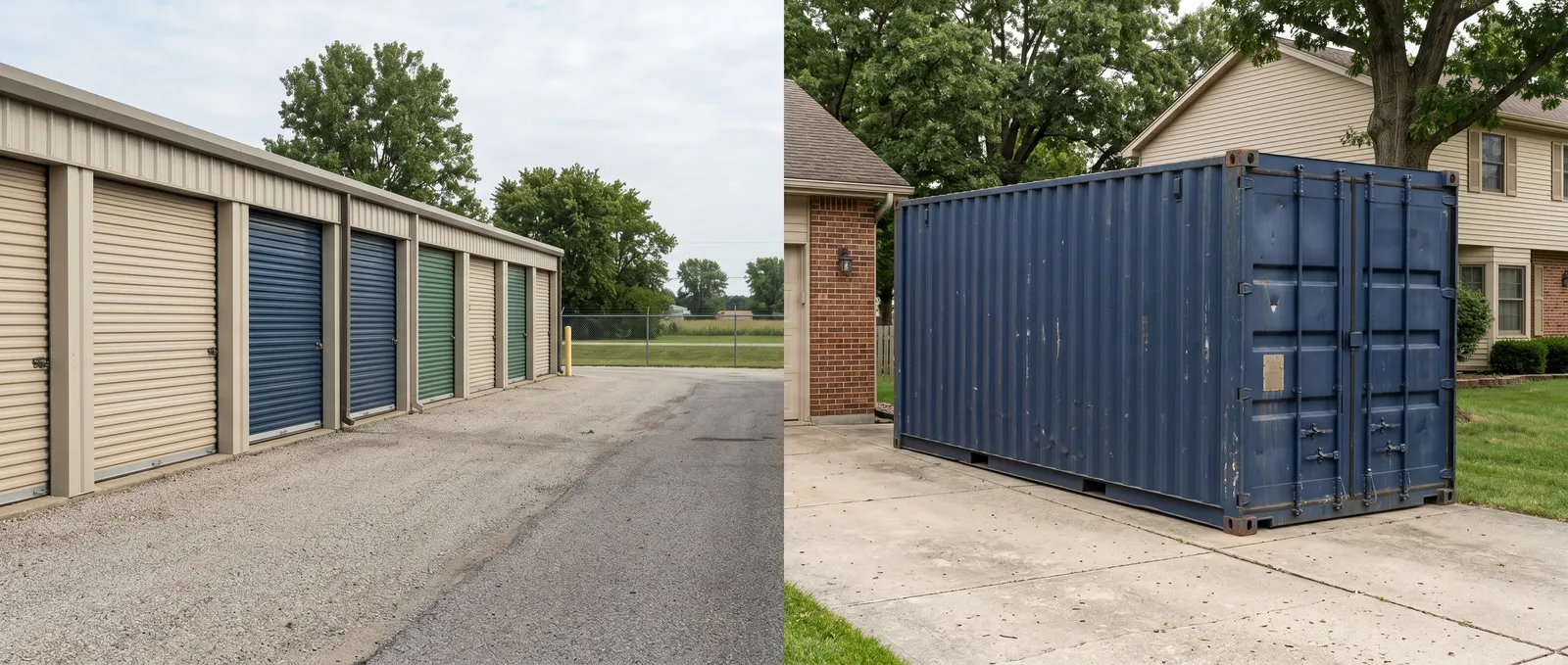 Self-storage units versus an owned backyard shipping container for home storage